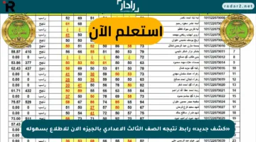 «كشف جديد» رابط نتيجة الصف الثالث الاعدادي بالجيزة الآن للاطلاع بسهولة